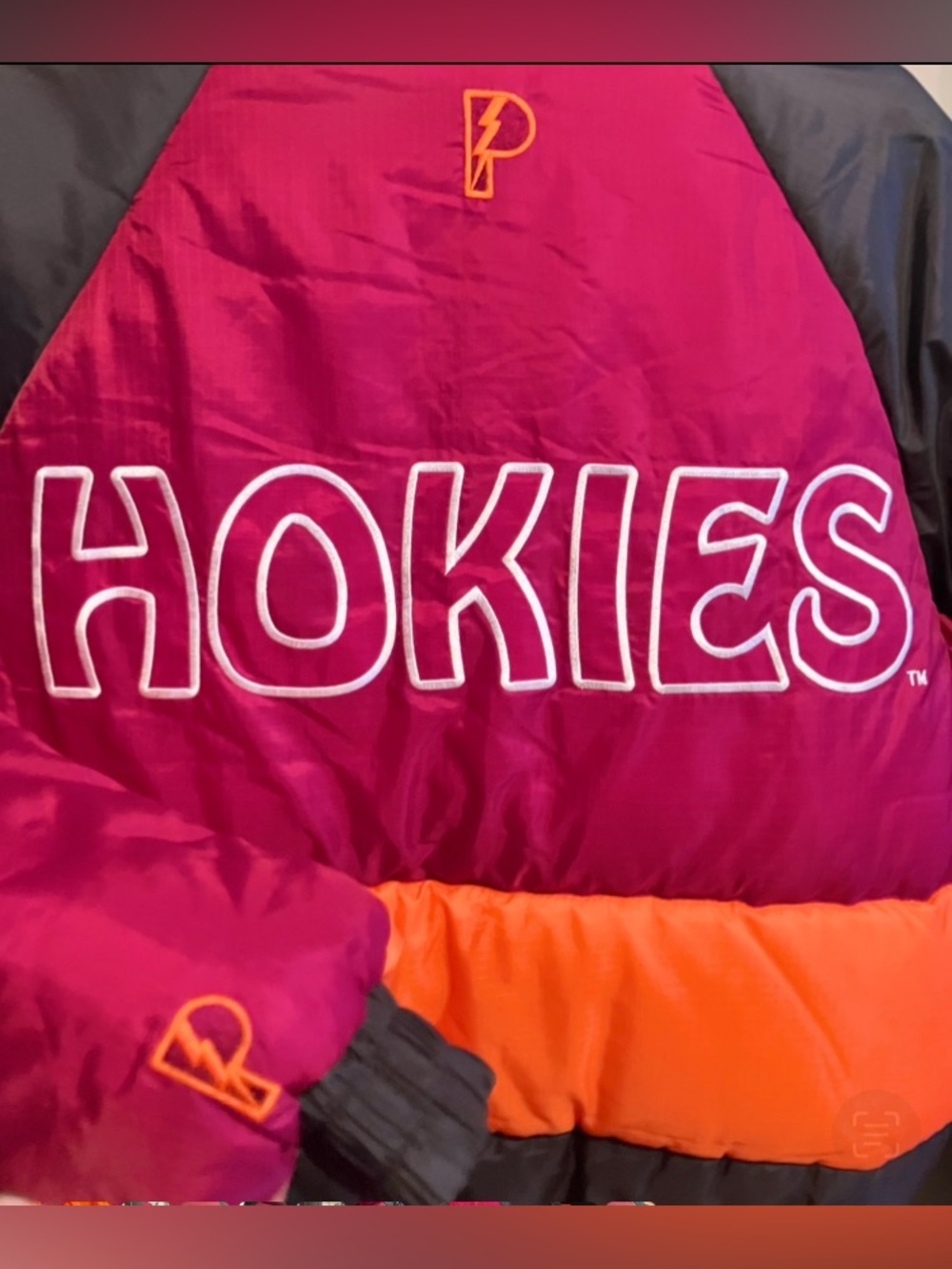Vintage 90s 🔥 Virginia Tech Hokies Pro Player Puffer Jacket Size L Like New